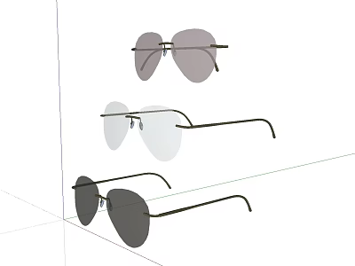 Stylish Jewelry Sunglasses With Different Lens Colors And Black Frames Design 3d model