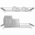 Kitchen Wire Rack Organizer With Mugs Plates For Drying And Storage 3d model