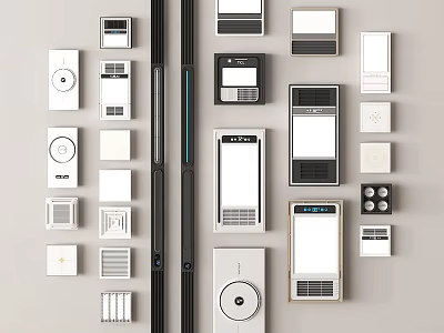 Modern Home Switches And Control Panels With Various Designs And Styles 3d model