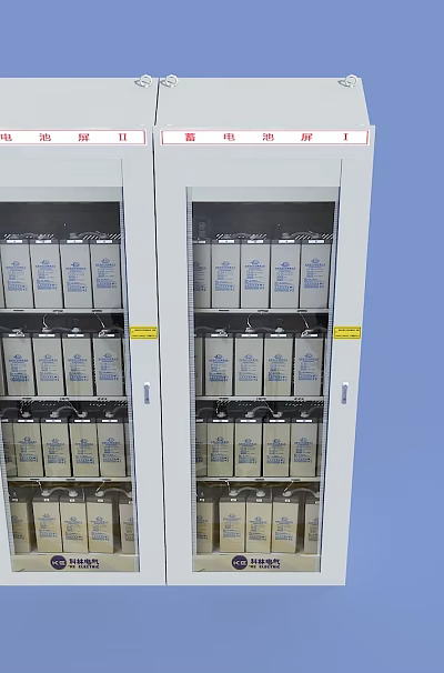 Industrial Double Door Equipment Cabinet With Glass Doors And Multiple Storage Bottles 3d model