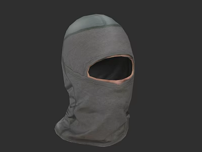 Gray Balaclava Full Coverage Design With Fabric Material And Face Opening 3d model