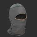 Gray Balaclava Full Coverage Design With Fabric Material And Face Opening 3d model