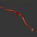 Traditional Yellow And Red Curved Bow As Decorative Archery Weapon Design