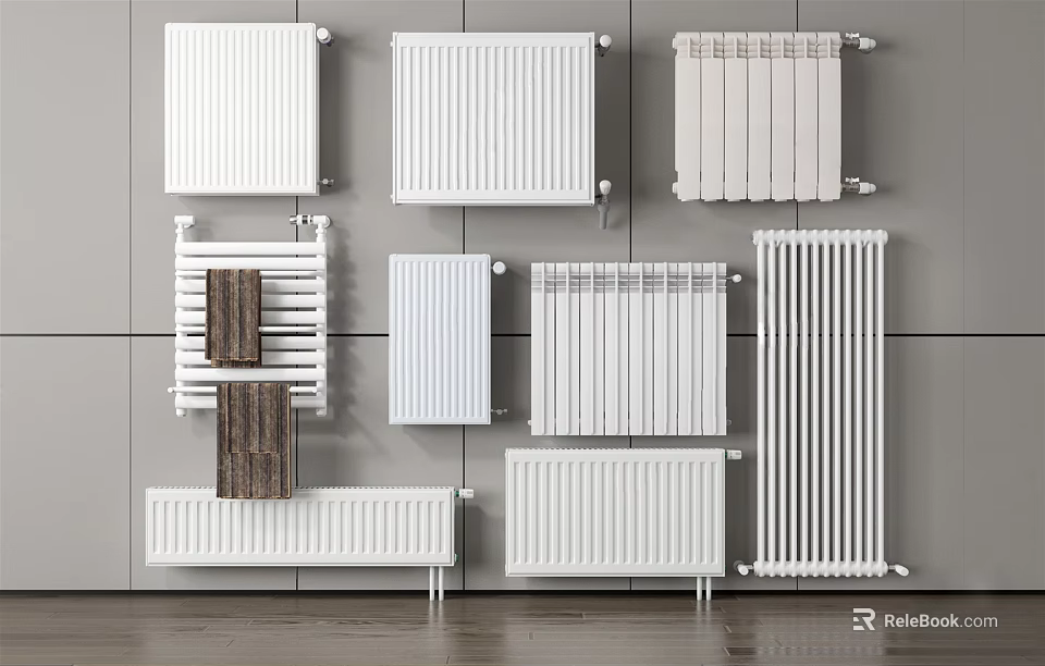 Sleek White Heating Radiators With Modern Designs And Various Styles For Home Interiors 3d model 