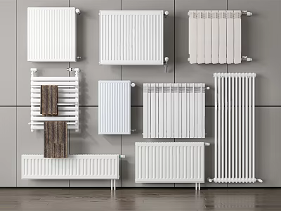 Sleek White Heating Radiators With Modern Designs And Various Styles For Home Interiors 3d model