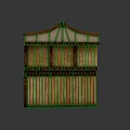 Traditional Wooden Architectural Structure With Gable Roof And Vertical Paneled Siding