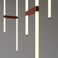 Modern Linear Chandeliers With Vertical Light Tubes And Red Accents Design 3d model