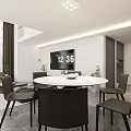 Modern Open Living Dining Room Interior Design With Sofa Dining Table And Green Plants