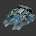 Futuristic Cosmic Spaceship 3D Model With Silver Blue Design And Engines