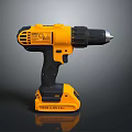Yellow Cordless Electric Drill With Ergonomic Black Handle And Rechargeable Battery