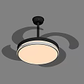 Modern Chandelier With Black Metal Frame Circular Light Panel And Curved Structures 3d model