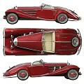 Red Vintage Convertible Car With Open Top Classic Design And Chrome Accents