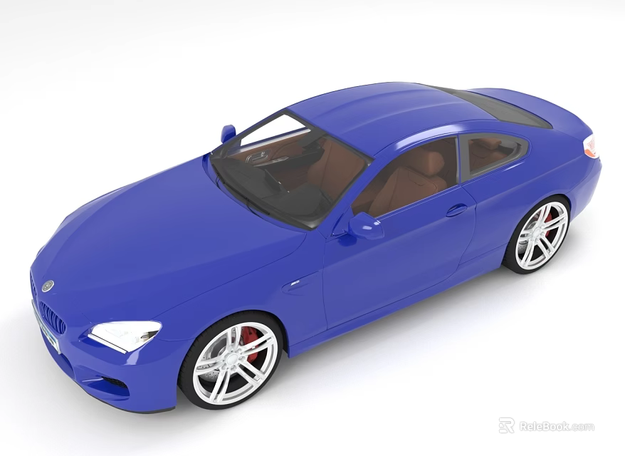 Modern Blue Two Door Sports Car With Sleek Design And Silver Wheels 3d model 