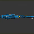 Stylish Blue and Yellow Gun Weapon Featuring Pirate Theme and Decorative Elements