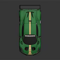 High Performance Brabham BT62 Green Racing Car With Gold Stripes Number 12 Rear Wing
