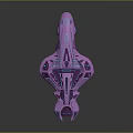 Futuristic Purple Spaceship Vehicle With Sleek Metallic Design And Glowing Accents
