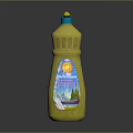 Yellow Plastic Bottle Featuring Sunflower Label And Scenic Design On Container