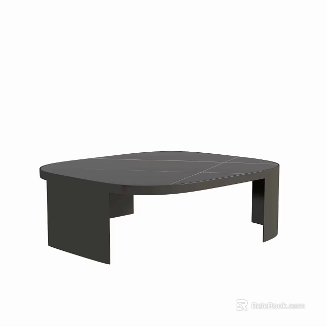 Modern Coffee Table With Sleek Glossy Surface And Unique Geometric Base Design 3d model