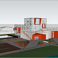 Modern Exhibition Hall Architecture 3d model