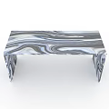 Contemporary Public Chair With Wavy Silver Gray Metallic Surface And Sleek Frame
