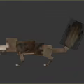 Pixelated Fantasy Wolf Game Character With Blocky Design And 3D Model Features 3d model