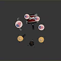 Complete Drum Set With Drums Cymbals Stool And Metal Stands Equipment
