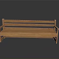 Natural Wooden Bench With Simple Design Armrests And Backrest For Indoor Outdoor Use