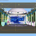 Modern Exhibition Hall Interior With Interactive Displays Projector Map And Information Panels 3d model