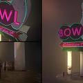 Vintage Neon Decorative Lights For Bowl Cricket Sign With Poles And Illuminated Design
