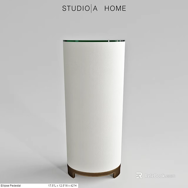 Modern White Cylindrical Structure With Green Top Edge And Smooth Surface Design 3d model