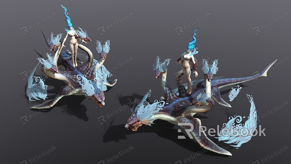 god beast flying dragon dinosaur game character model