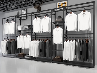 Modern shelf clothing display cabinet 3d model