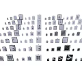 Various Black And White Icon Collection With Different Shapes And Designs