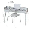 Modern Home Office Desk With Laptop Lamp Phone And Stationery