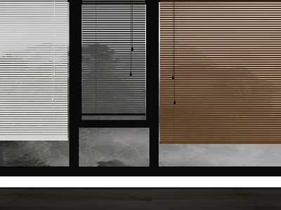 Various Colored Window Blinds In White Gray And Brown Tones For Home Use 3d model