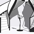 Modern Spiral Staircase Design With Black Railings White Steps And Minimalist Interior Style