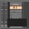 Modern Black Wine Cabinet Design With Glass Doors Wine Storage And LED Lighting