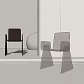 Modern Single Chairs With Transparent Acrylic And Black Backrest In Minimalist White Interior