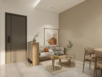Modern Apartment Two-Room One-Hall Apartment 3d model