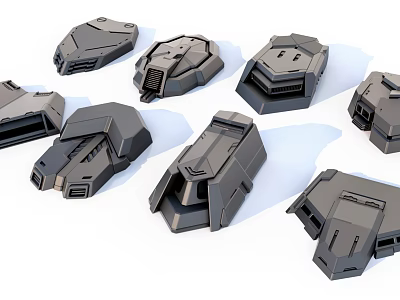 Sturdy Industrial Equipment Mechanical Components With Various Shapes And Metallic Design 3d model