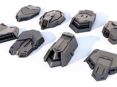 sci-fi mechanical parts hard surface combination 3d model