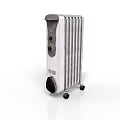 Portable Electric Radiator With Mobile Wheels Thermostat Control And Silver Finish Design