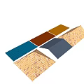 Colorful Architectural Roof Tiles With Various Textures And Geometric Patterns