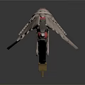 Futuristic Metallic Mechanical Wing Shaped Weapon With Detailed Structure 3D Render 3d model