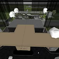 Modern Simple Sinking Courtyard Sales Department Club 3d model