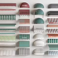 Various Colorful Awnings with Different Styles and Patterns for Storefronts and Windows