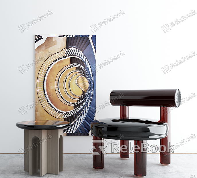 Modern Single Sofa Single Chair Sofa Coffee Table model