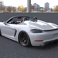 White Convertible Sports Car With Red Interior And Sleek Design