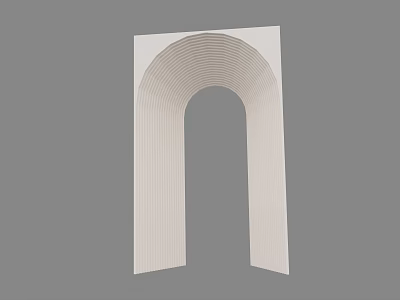 White Striped Archway Featuring Clean Lines in Minimalist Modern Interior Design 3d model