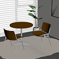 medieval modern leisure tables and chairs 3d model